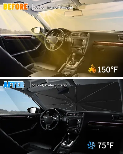 Vista 33 de BESTVIEW Parasol para parabrisas delantero compatible con Subaru Forester 2015-2018, parasol reflectante plegable para ventana delantera