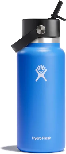 Vista 64 de Hydro Flask Botella de agua – Acero inoxidable aislado – Tapa flexible con popote de boca ancha, antiderrames, a prueba de fugas y recargable