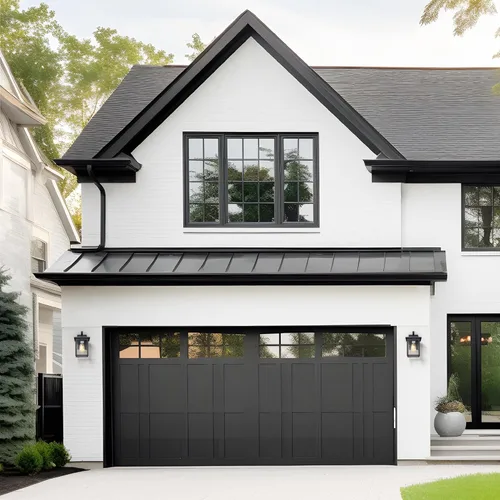 Vista 3 de LOG BARN Lámpara de pared negra para exteriores, moderna lámpara rectangular para porche, montaje en pared al aire libre con vidrio semillado, luces