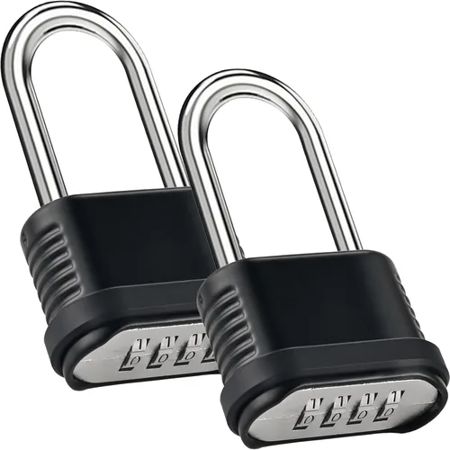 Vista 13 de Cerradura de combinación de 4 dígitos resistente a la intemperie, grillete de 4.134 in de largo, resistente a la intemperie, cerradura combinada