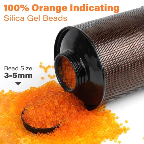 Vista 3 de LotFancy Deshumidificador desecante de gel de sílice para pistola, 26.46 oz que indican cuentas de gel de sílice, recipiente reutilizable