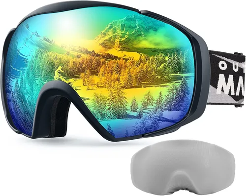 Vista 25 de OutdoorMaster Gafas de esquí con cubierta, gafas de nieve para snowboard OTG antivaho