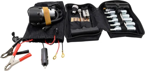 Vista 2 de Kit de reparación de neumáticos sin cámara planos de CO2 para motocicleta, ATV y paquete de mini compresor de aire