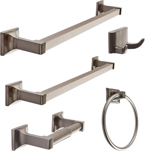 Vista 12 de SENTO - Juego de accesorios de baño clásicos para bodega, juego de accesorios de baño de metal resistente para montaje en pared, incluye gancho