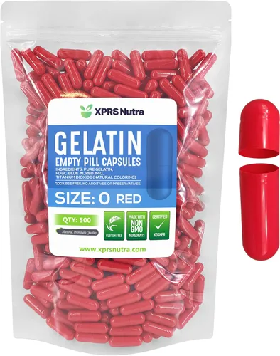 Vista 22 de XPRS Nutra Size 0 Empty Capsules - 500 Count Empty Gelatin Capsules - Pills DIY Capsule Filling - Pure Bovine Pill Gel Caps for Do-It-Yourself Purple