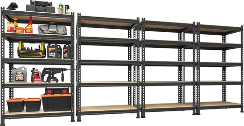 Vista 32 de PrimeZone Estantes de Almacenamiento Resistentes de 48" x 24" x 72" - Estantería de Almacenamiento de Garaje Ajustable de 5 Niveles, Unidad