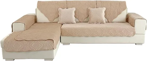 vctops Funda acolchada de terciopelo para sofá, funda suave para sofá modular, funda antideslizante para sofá, para perros, gatos y mascotas, para