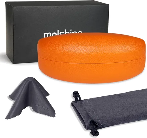 Vista 2 de molshine Funda rígida para gafas de sol funda clásica grande para lentes de sol lentes con paño de limpieza bolsa