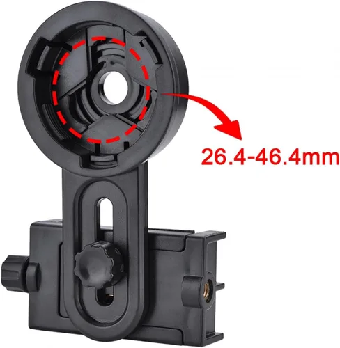 Vista 6 de Soporte de teléfono para telescopio, Adaptador de teléfono binocular, Soporte de teléfono para telescopio universal, Adaptador de cámara