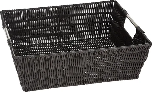 Vista 10 de Whitmor 6500-2712-BLK Rattique Canasta Negra Pequeña para Estante