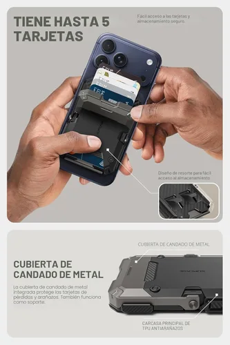 Vista 4 de SUPCASE para cartera MagSafe con soporte, cartera magnética para hombres, [contiene 5 tarjetas] [soporte ajustable] [bloqueo RFID] soporte