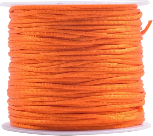 Vista 128 de KONMAY - Cuerda de nailon satinado de seda, 45.72 metros, 0.8mm cola de rata, para nudos chinos, Kumihimo, abalorios, macramé, joyería, Verde manzana