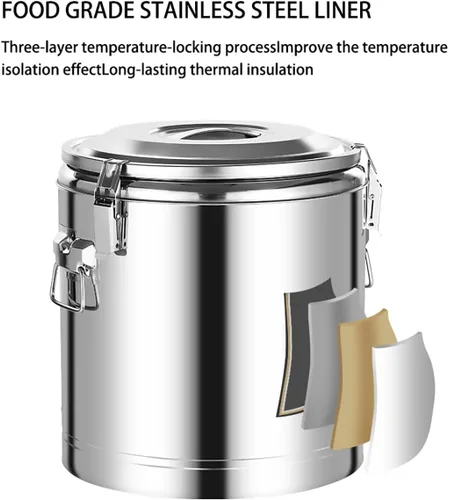 Vista 2 de BLACKTK Dispensador de bebidas aislado, dispensador de agua caliente con barril de acero inoxidable aislado con grifo para té caliente, café, leche