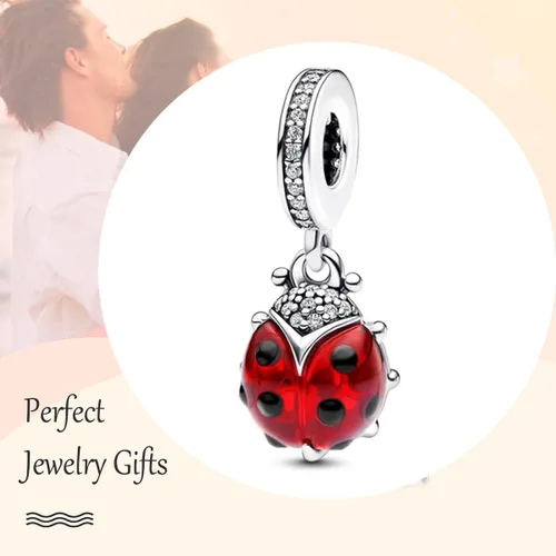 Vista 4 de Dijes de plata de ley 925 con circonita cúbica para mujer, pulseras y collares, Día de la Madre para mujer