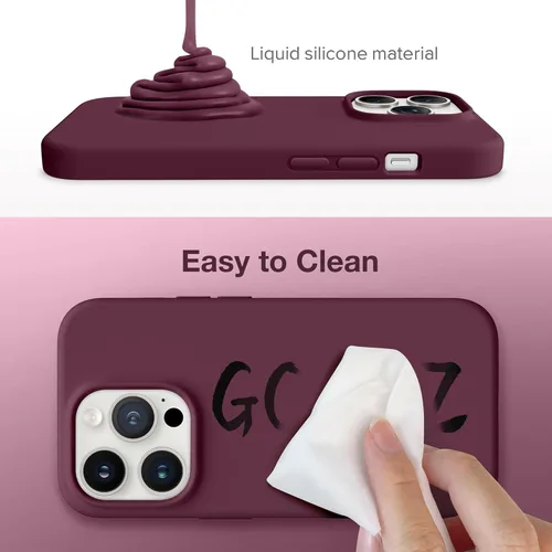 Vista 1686 de GONEZ Funda magnética para iPhone 14, compatible con Magsafe, con protector de pantalla + protector de cámara, forro de microfibra antiarañazos