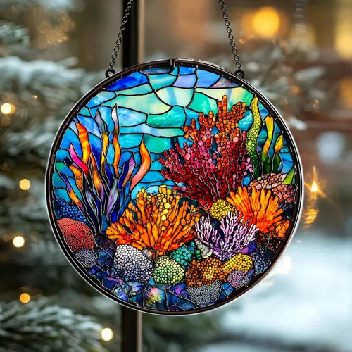 Vista 32 de Cute Sleeping Koala Acrylic Suncatcher - Faux Stained Glass Indoor Window Hanging Ornament, Outdoor Sun Catcher Panel, Home Decor Gift for Koala