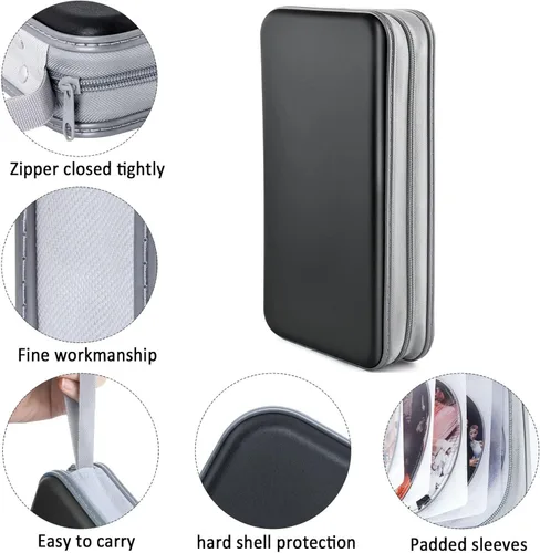 Vista 38 de Caja de CD Billetera, 80 Capacidad DVD VCD Medios Blu-ray Caso Cartera Titular Organizador de Almacenamiento (Plata)