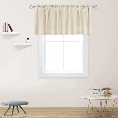 Vista 11 de DECOVSUN Cenefa morada para ventanas de 60 x 18 pulgadas, aislamiento térmico sólido, bolsillo para cortinero, cenefa corta para cocina, cenefa