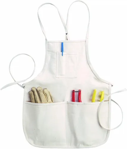 Custom Leathercraft Delantal con peto con cuello de bucle, blanco, talla única para todos los EE. UU