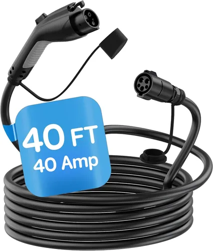 Vista 10 de Cable de extensión de cargador EV, cable de extensión J1772 de 40 amperios de 21 pies compatible con cargadores de vehículos eléctricos SAE J1772