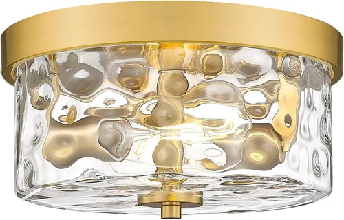 Vista 9 de Emak FM082-BN - Lámpara de techo de níquel cepillado de 2 luces, de 11 pulgadas, con pantalla de vidrio semillado para dormitorio, sala de estar