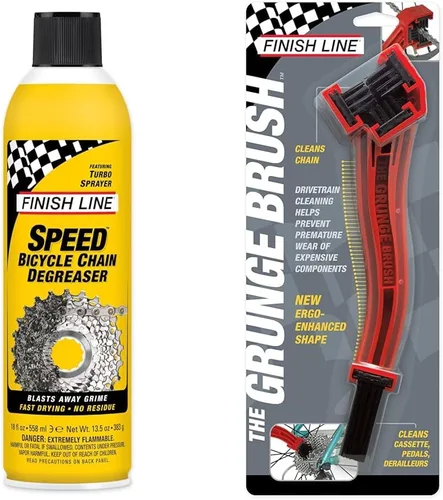 Vista 9 de Finish Line Desengrasante de bicicleta de velocidad: potente fórmula seca para cadenas de bicicletas, engranajes y frenos de disco, Turbo Spray