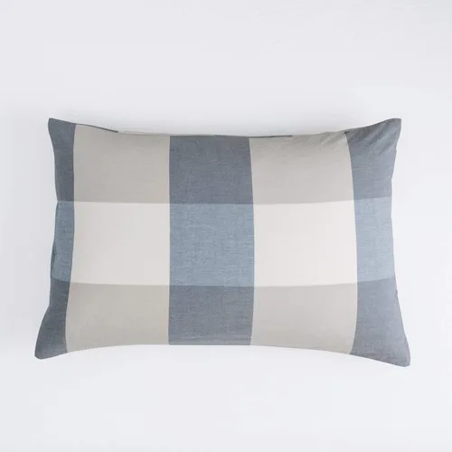 Vista 6 de SUSYBAO Juego de funda de edredón a cuadros azules, tamaño Queen, 100% algodón lavado, juego de funda de edredón de 3 piezas, 1 funda de edredón