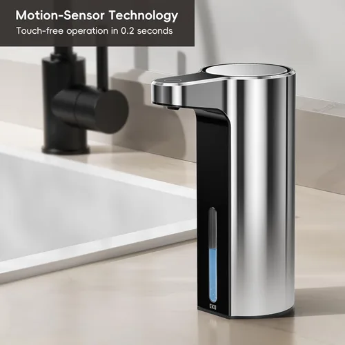 Vista 5 de EKO Aroma - Dispensador automático de jabón líquido de 9 onzas líquidas, recargable y resistente al agua para cocina y baño, con control de volumen