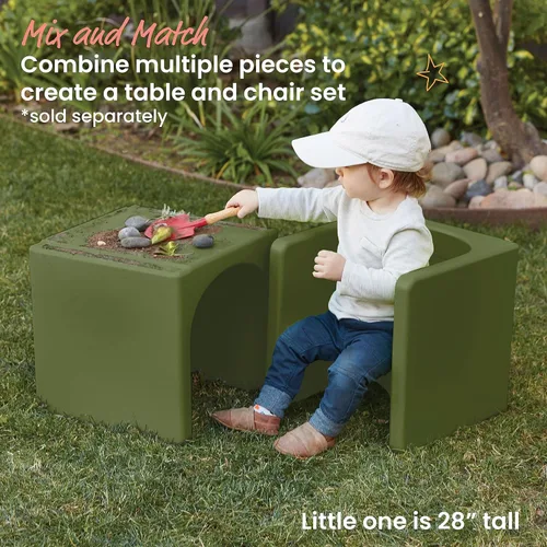 Vista 169 de ECR4Kids Tri-Me 3 en 1 silla cubo, muebles para niños, gris claro