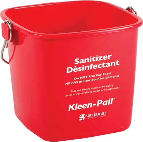 San Jamar Kleen-Pail® - Cubo de limpieza de plástico, 3 cuartos de galón, color rojo