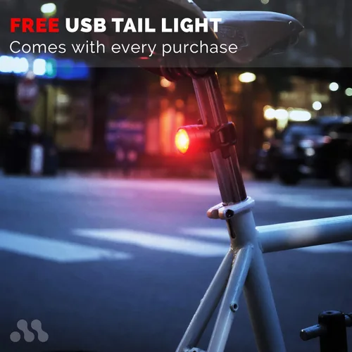 Vista 2 de Luz de bicicleta de crucero, luces de bicicleta recargables USB delanteras y traseras, luz LED para bicicleta, luz trasera de bicicleta incluida