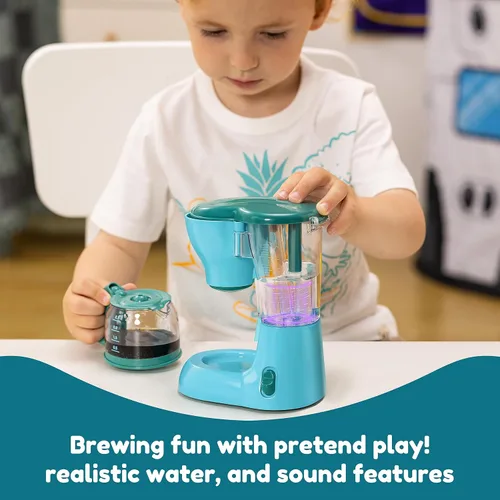 Vista 2 de Joyin Juguetes de Cocina de Juego, Juguete de Accesorios de Cocina de Comida de Juguete para Niñas con Cafetera, Batidora, Tostadora con Luces