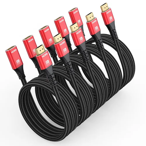 Vista 9 de Cable de extensión HDMI 8K HDMI de 1.5 pies, HDMI 2.1 macho a hembra, cable de extensión 8K @60Hz, 4K @120Hz, 2K, 3D, HDR, compatible con Roku TV