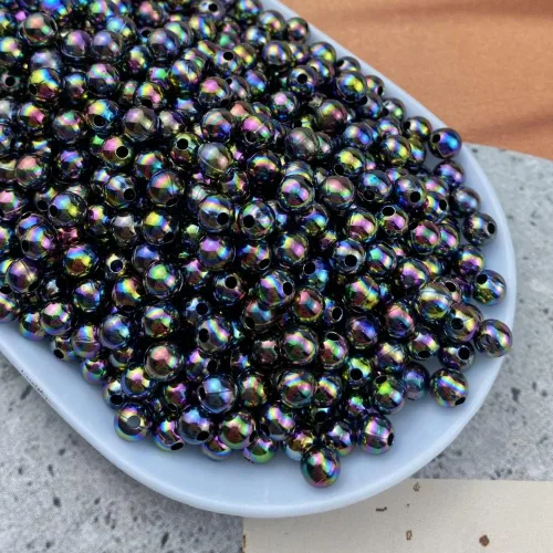 Vista 3 de 1000 cuentas de perlas para manualidades de 0.236 pulgadas, colores AB, cuentas redondas sueltas para collares, pulseras, aretes, fabricación