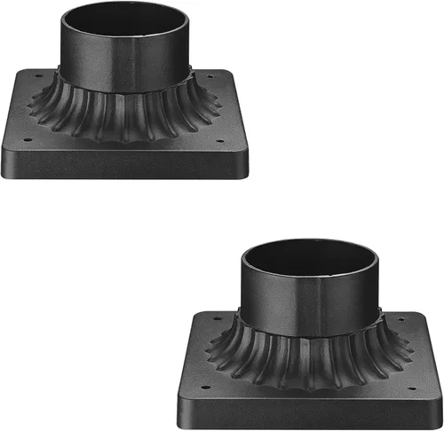 Vista 7 de Soporte de base de poste para exteriores, adaptador de luz de poste de 3 pulgadas, base de muelle al aire libre en acabado negro para patio