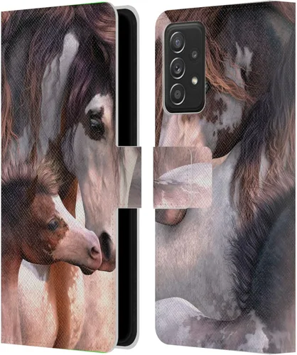 Vista 42 de Head Case Designs Officially Licensed Laurie Prindle A Morgan Christmas Western Stallion Leather Wallet Case Compatible with Samsung Galaxy A07 4G