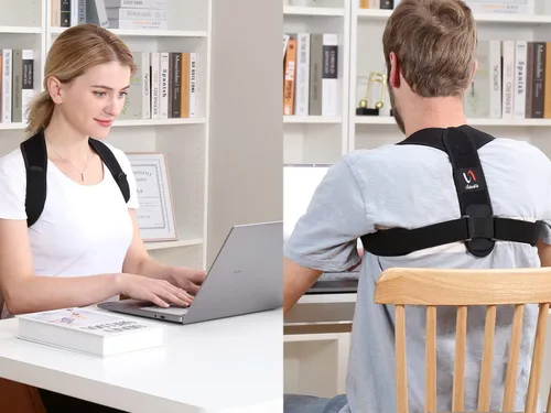 Vista 7 de Schiara Posture Corrector for Men and Women, Comfortable Upper and Back Brace, Adjustable Back Straightener Support for Back, Shoulder and Neck