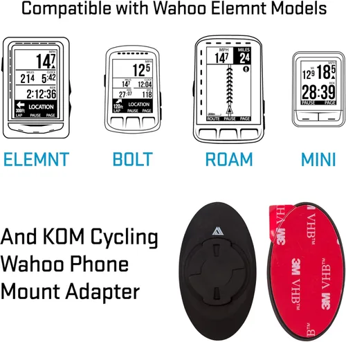 Vista 2 de KOM Cycling Wahoo Elemnt & Elemnt - Soporte de manillar delantero atornillado de soporte de bicicleta diseñado para Wahoo Elemnt & Elemnt Bolt &