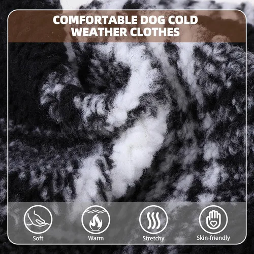 Vista 3 de PUPTECK Sudadera con capucha para perro, suéter cálido para perro, ropa de invierno, abrigos para clima frío, para perros pequeños, medianos y Negro