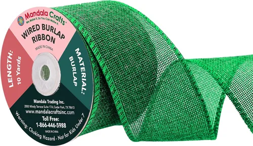 Vista 117 de Mandala Crafts Cinta de arpillera rosa con alambre de 1 pulgada de ancho para manualidades, rollo de 10 yardas de cinta rústica de arpillera