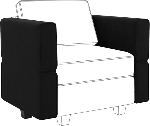 Vista 43 de Belffin - Sofá modular de terciopelo con asientos de almacenamiento, sofá de 3 plazas para sala de estar, color negro
