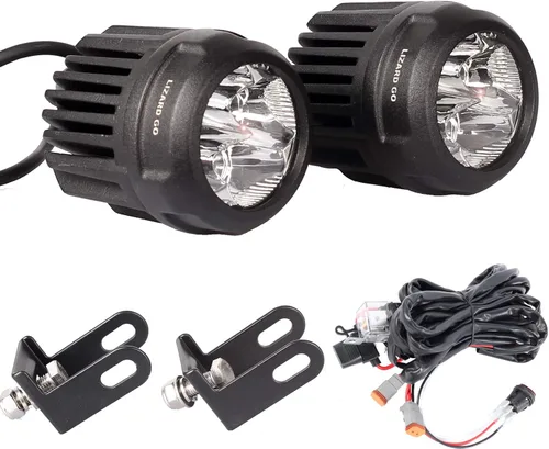 Foco LED con kit de arnés de cableado, paquete de 2, luz LED de 3 pulgadas para camiones, ATV, UTV, motocicleta, niebla (punto de 80 W, redondo de 3