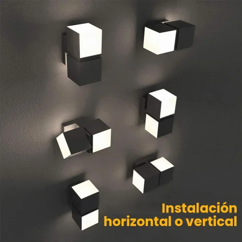 Vista 6 de LUTEC Cuba 3000K 1100LM LED Integrado Porche Pared Luz Exterior e Interior Dormitorio LED Pared Farol Sconce-Negro Negro-encendido/apagado