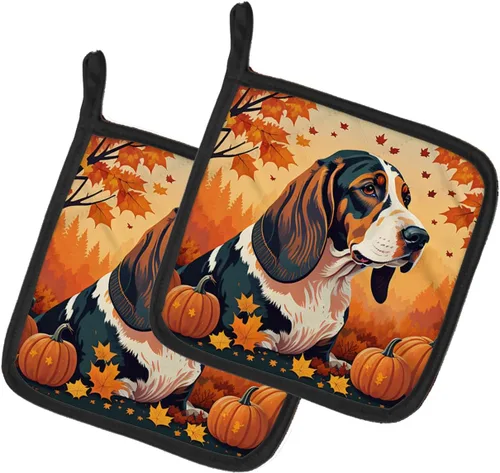 Vista 30 de Caroline's Treasures DAC1074PTHD Siberian Husky Fall Pair of Pot Holders Kitchen Heat Resistant Pot Holders Sets Oven Hot Pads for Cooking Baking