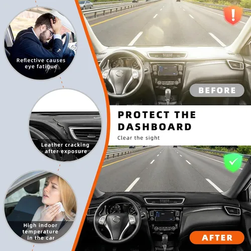 Vista 5 de KEYOOG Alfombrilla Cobertora para Salpicadero Compatible con Toyota Sienna 2010-2004 (Sin Modelos HUD), Alfombrilla Antirreflejos para Salpicadero