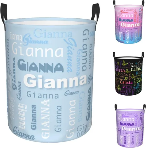 Vista 12 de Cesta de lavandería personalizada con nombre, cesta de almacenamiento de ropa sucia personalizada para baño, sala de estar, dormitorio, plegable