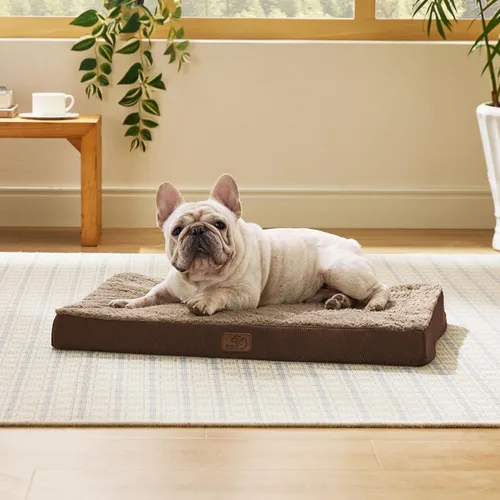 Vista 56 de Bedsure - Cama grande para perros para jaula - Camas planas y cómodas para mascotas con funda extraíble y lavable, alfombrilla ortopédica de espuma