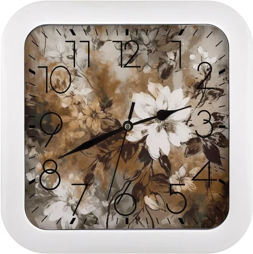 Vista 25 de 10" Square Modern Wall Clock,African Mud Cloth Tribal Print Kitchen Clocks Wall Battery Operated,Silent Non Ticking Unique Funny Cute Wall Clock for