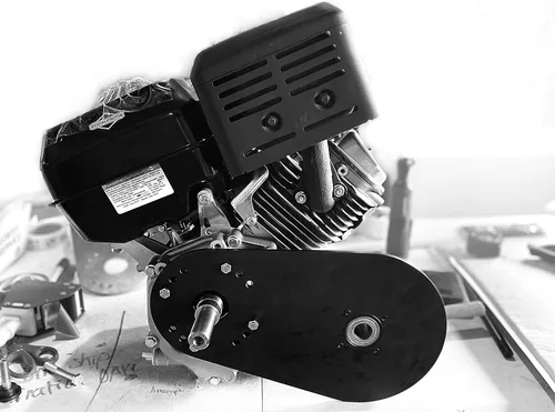 Vista 5 de Kit de convertidor de par Go Kart serie 40 – Placa trasera de montaje atornillable, conductor de 1", polea accionada, correa, accesorios de montaje