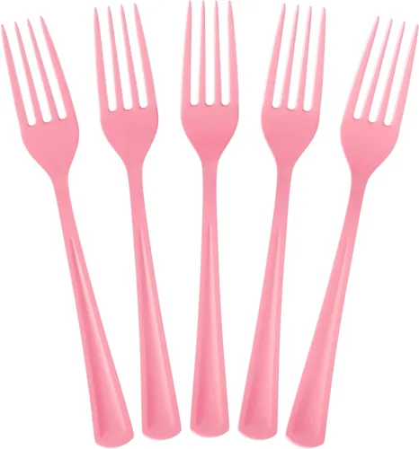 Vista 11 de Exquisite Tenedores de plástico negro, 50 piezas, tenedores negros, utensilios desechables, juego de cubiertos de plástico resistente